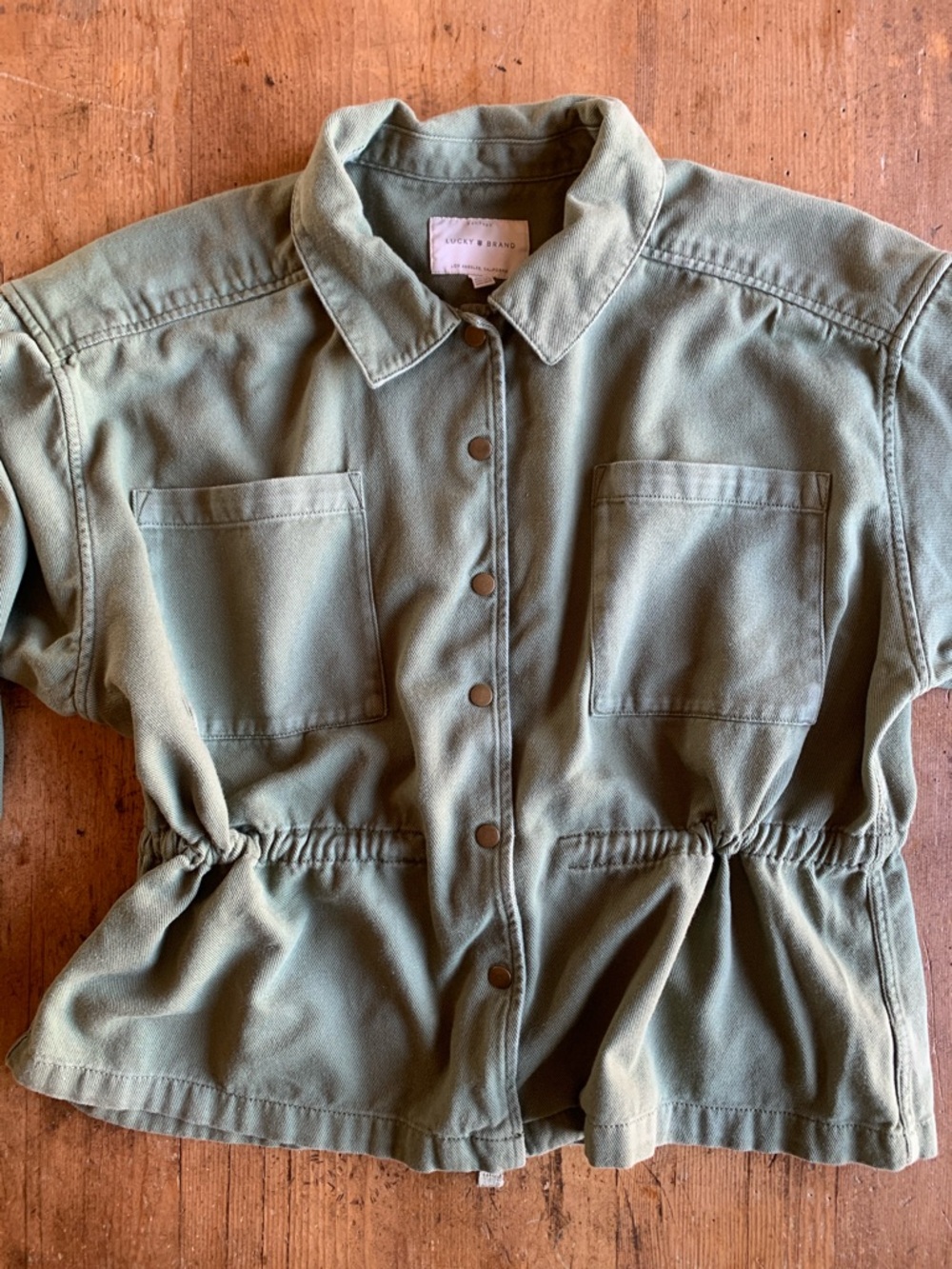 Lucky Brand Olive Green Button-Front Jacket